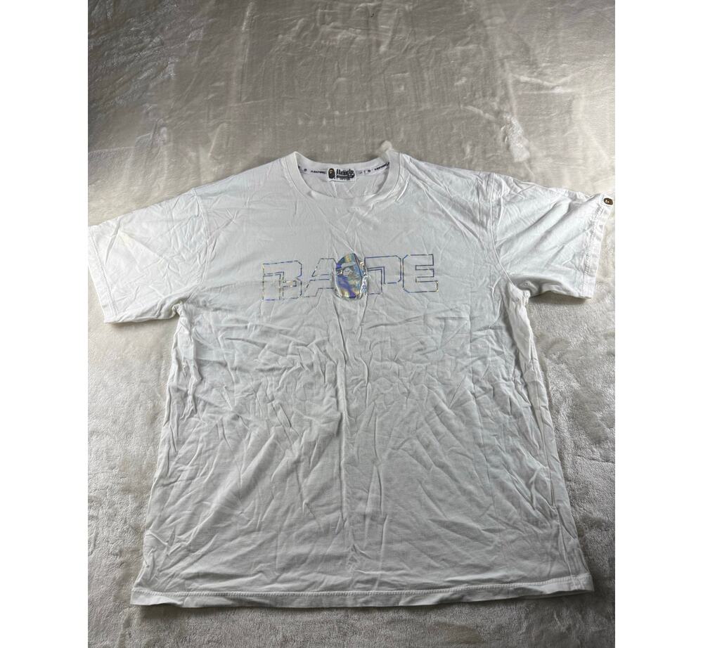 A Bathing Ape BAPE Relaxed Aurora Logo T-Shirt Short Sleeve White (STAIN)
